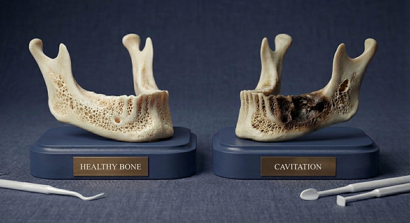 Comparación hueso sano vs cavitación FDOJ